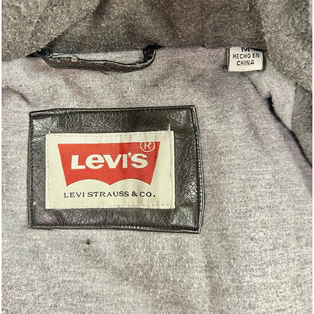 Levi's Men’s Medium Faux Leather Outer Shell Motorcycle Jackets Black